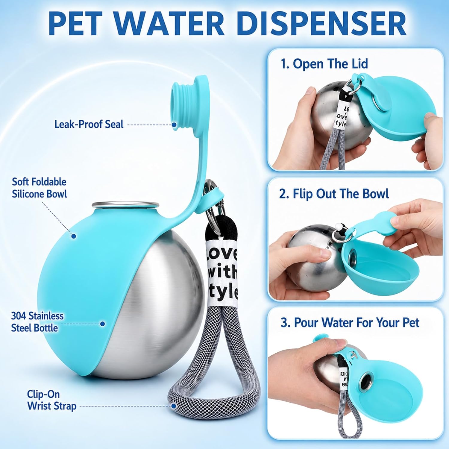 Botella de agua portátil para  - Pet Supplies Hours reseña y precio